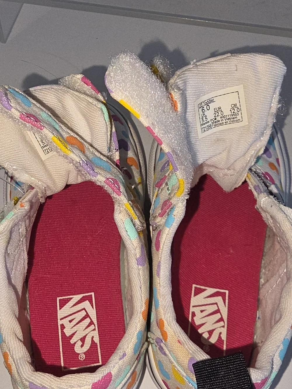 Vans Doheny V Multicolor Hearts Sneakers Size 6 Toddler